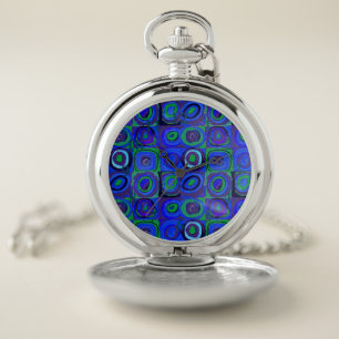 Kandinsky Farbstudie Blue Quadrate Square Circle Pocket Watch