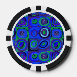 Kandinsky Farbstudie Blue Quadrate Square Circle Poker Chips