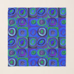 Kandinsky Farbstudie Blue Quadrate Square Circle  Scarf<br><div class="desc">This Wassily Kandinsky Farbstudie Quadrate watercolor painting is a reinterpretation,  shown here in blues and greens. It was one of the  first abstract art studies,  painted in 1913. Fine art abstract artwork expressionism.</div>