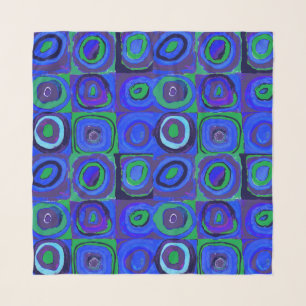 Kandinsky Farbstudie Blue Quadrate Square Circle Scarf