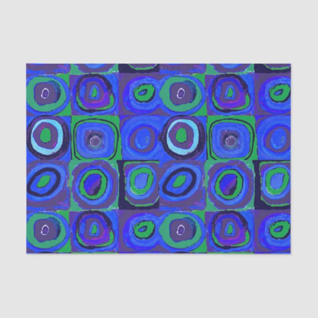Kandinsky Farbstudie Blue Quadrate Square Circle  Tissue Paper (Front)