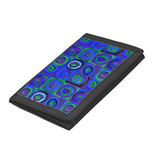 Kandinsky Farbstudie Blue Quadrate Square Circle Tri-fold Wallet