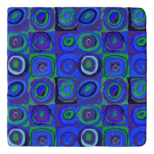 Kandinsky Farbstudie Blue Quadrate Square Circle Trivet