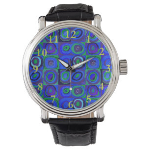 Kandinsky Farbstudie Blue Quadrate Square Circle Watch