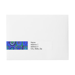Kandinsky Farbstudie Blue Quadrate Square Circle  Wrap Around Address Label
