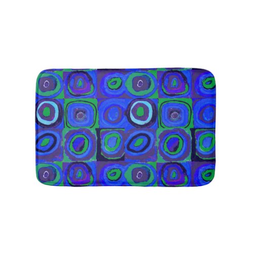 Kandinsky Farbstudie Quadrate Blue Squares  Bath Mat