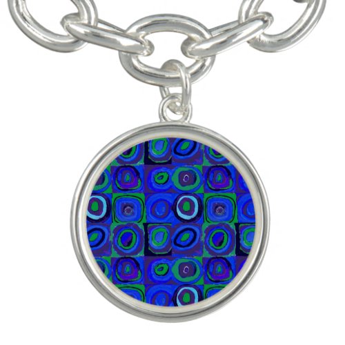 Kandinsky Farbstudie Quadrate Blue Squares  Bracelet