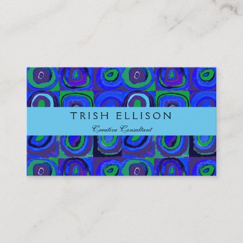 Kandinsky Farbstudie Quadrate Blue Squares  Business Card