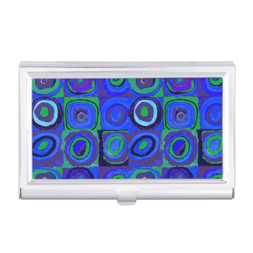 Kandinsky Farbstudie Quadrate Blue Squares  Business Card Case