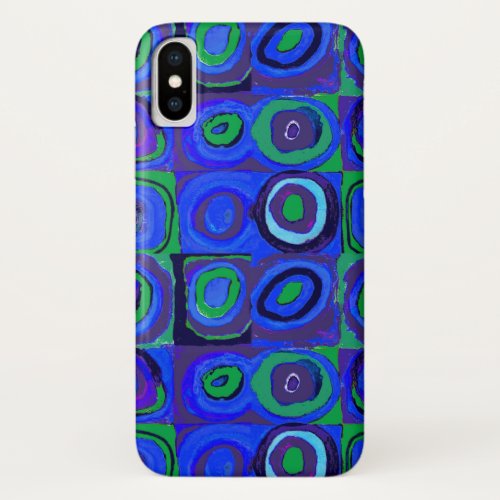 Kandinsky Farbstudie Quadrate Blue Squares  iPhone X Case