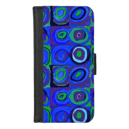 Kandinsky Farbstudie Quadrate Blue Squares  iPhone 87 Wallet Case