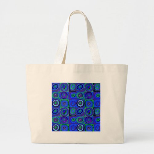 Kandinsky Farbstudie Quadrate Blue Squares  Large Tote Bag