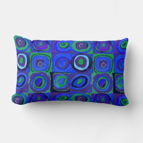 Kandinsky Farbstudie Quadrate Blue Squares  Lumbar Pillow