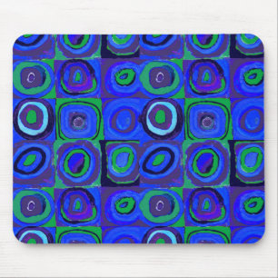 Kandinsky Farbstudie Quadrate Blue Squares  Mouse Pad