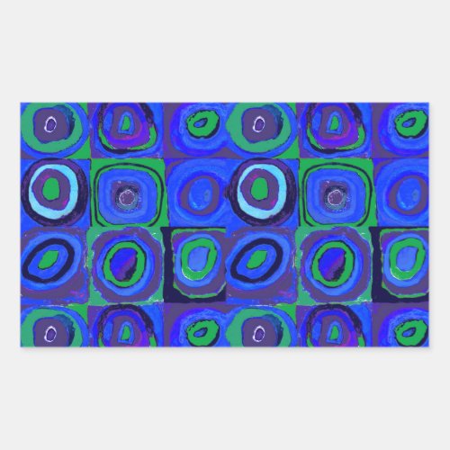 Kandinsky Farbstudie Quadrate Blue Squares  Rectangular Sticker