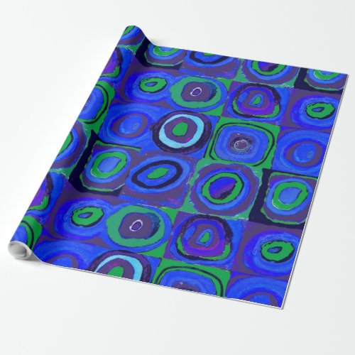 Kandinsky Farbstudie Quadrate Blue Squares  Wrapping Paper