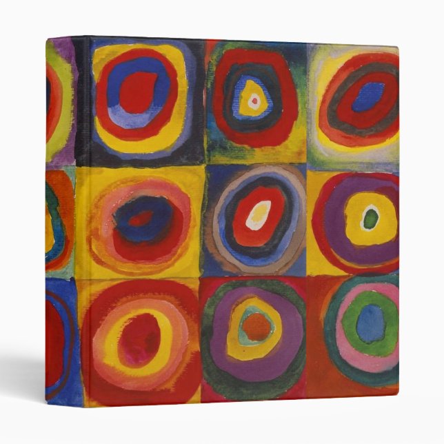 Kandinsky Farbstudie Quadrate Colourful Squares 3 Ring Binder (Front/Spine)
