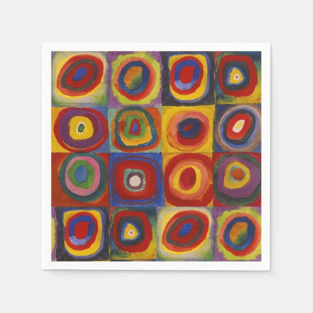 Kandinsky Farbstudie Quadrate Colourful Squares Napkins (Front)