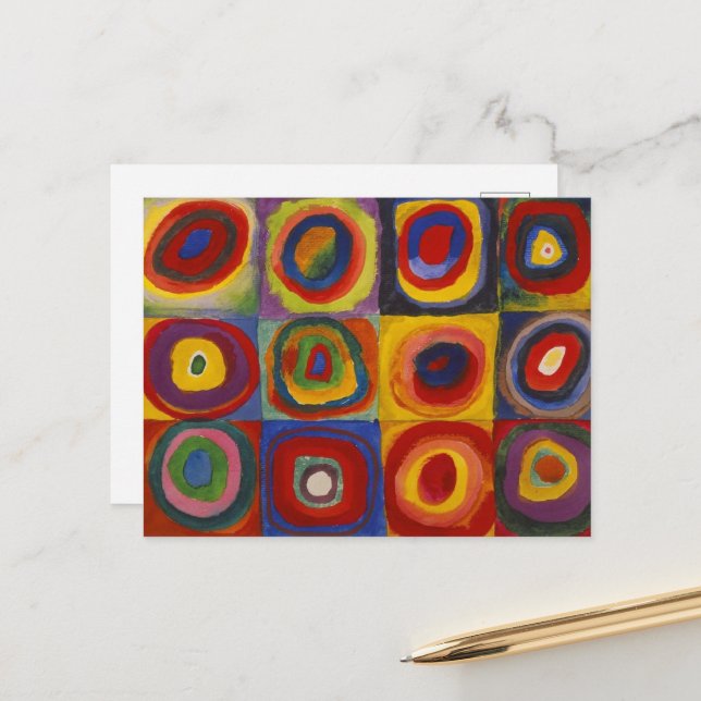 Kandinsky Farbstudie Quadrate Colourful Squares Postcard (Front/Back In Situ)