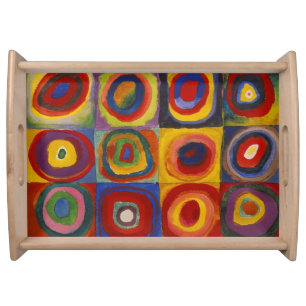 Kandinsky Farbstudie Quadrate Colourful Squares Serving Tray