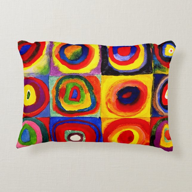 Kandinsky Farbstudie Quadrate Squares Circles Art  Accent Pillow (Back)