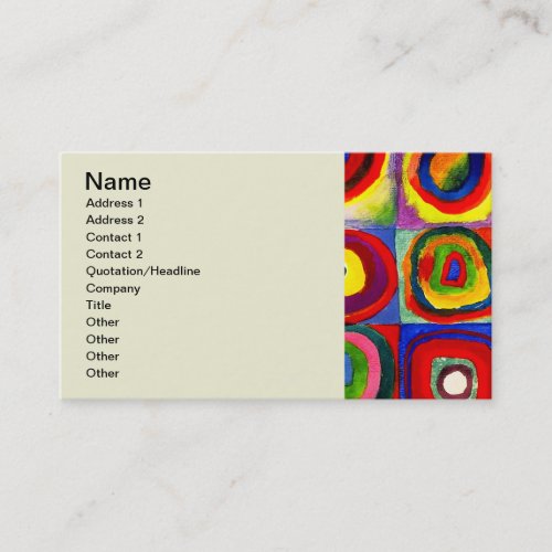 Kandinsky Farbstudie Quadrate Squares Circles Art Business Card