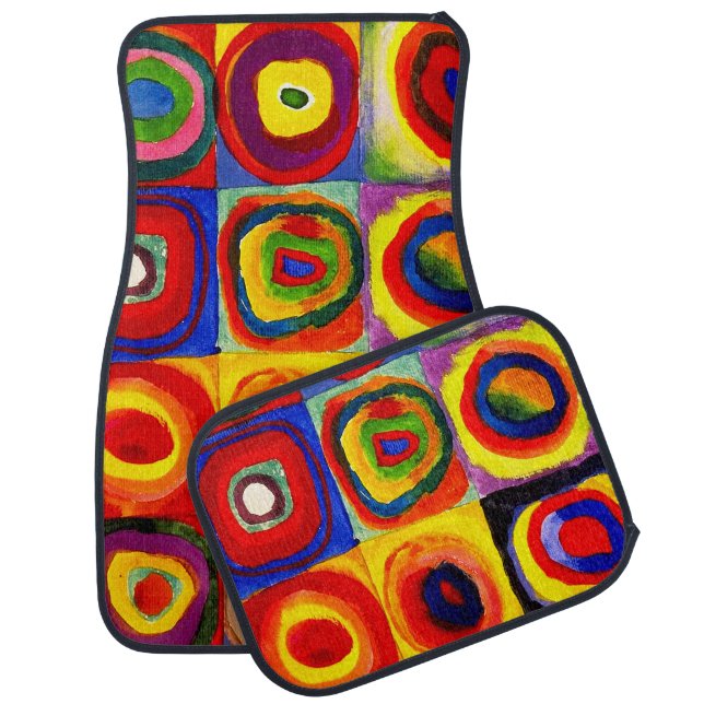 Kandinsky Farbstudie Quadrate Squares Circles Art  Car Floor Mat (Set)