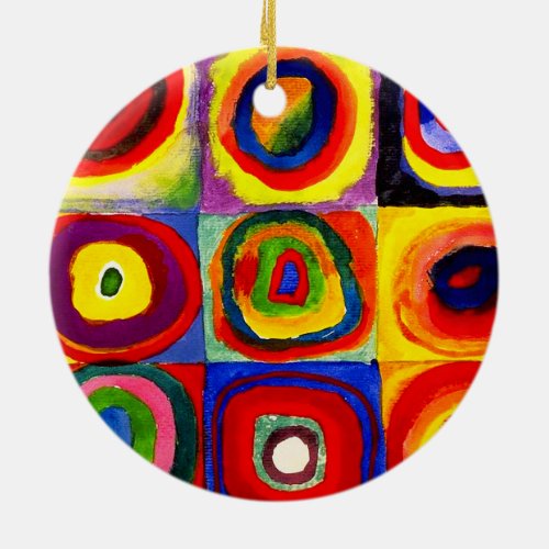 Kandinsky Farbstudie Quadrate Squares Circles Art Ceramic Ornament