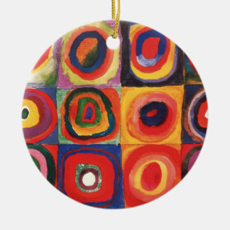Kandinsky Farbstudie Quadrate Squares Circles Art  Ceramic Ornament