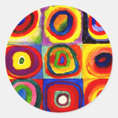 Kandinsky Farbstudie Quadrate Squares Circles Art Classic Round Sticker