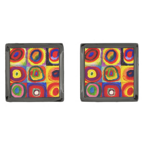 Kandinsky Farbstudie Quadrate Squares Circles Art Cufflinks