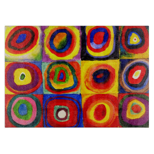 Kandinsky Farbstudie Quadrate Squares Circles Art Cutting Board