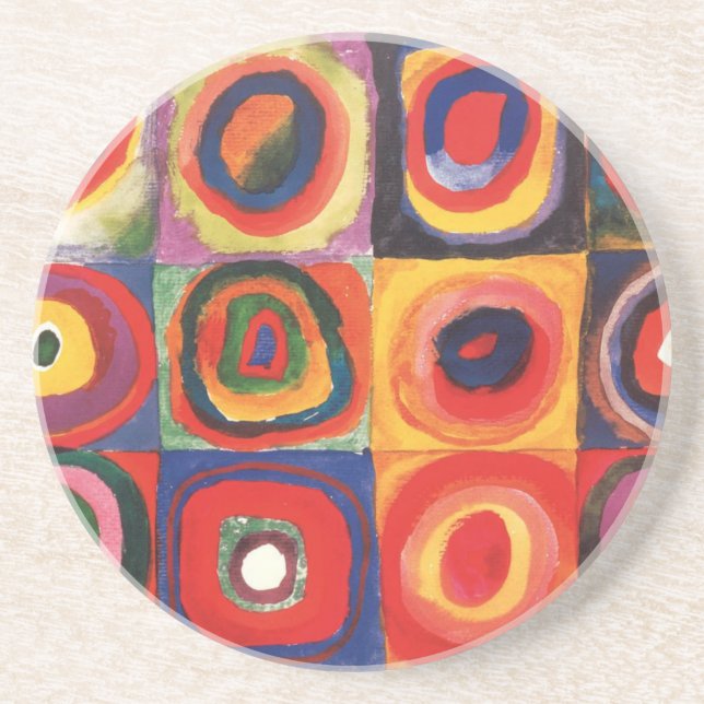 Kandinsky Farbstudie Quadrate Squares Circles Art  Drink Coaster (Front)