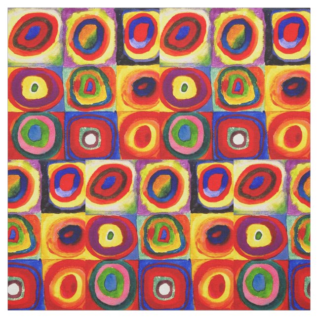 Kandinsky Farbstudie Quadrate Squares Circles Art  Fabric (Swatch)