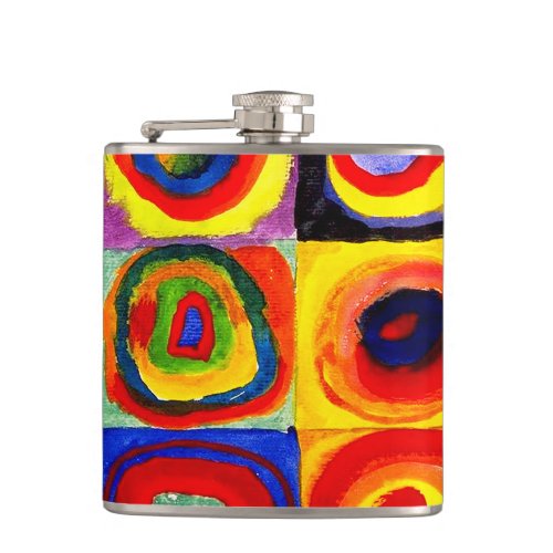 Kandinsky Farbstudie Quadrate Squares Circles Art Flask