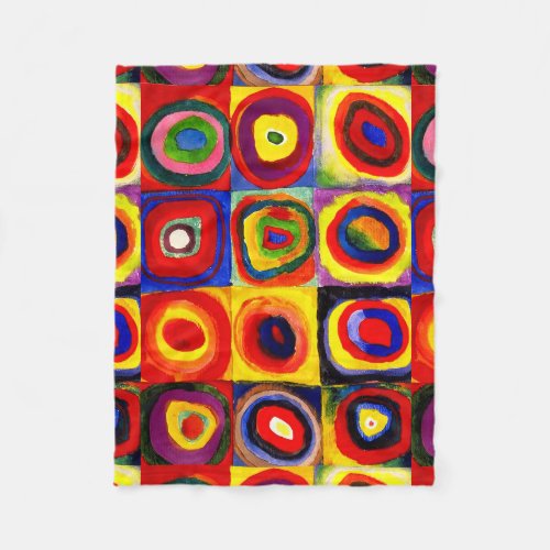 Kandinsky Farbstudie Quadrate Squares Circles Art Fleece Blanket