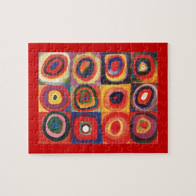 Kandinsky Farbstudie Quadrate Squares Circles Art  Jigsaw Puzzle (Horizontal)