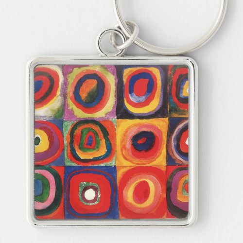 Kandinsky Farbstudie Quadrate Squares Circles Art Keychain