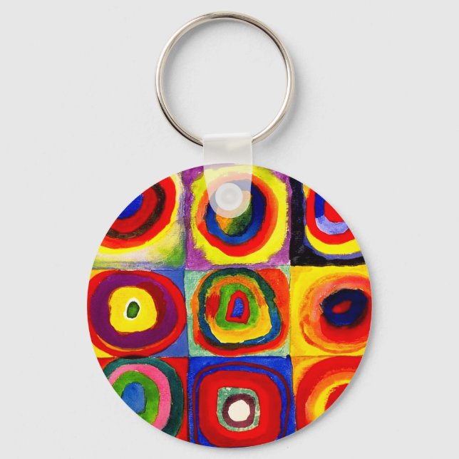 Kandinsky Farbstudie Quadrate Squares Circles Art  Keychain (Front)