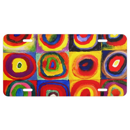 Kandinsky Farbstudie Quadrate Squares Circles Art License Plate