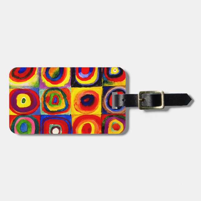 Kandinsky Farbstudie Quadrate Squares Circles Art  Luggage Tag (Front Horizontal)