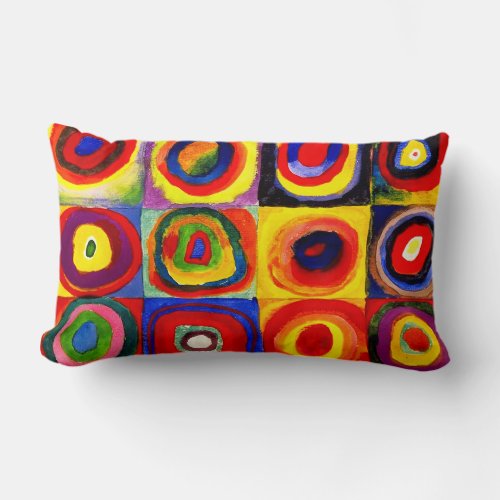 Kandinsky Farbstudie Quadrate Squares Circles Art Lumbar Pillow