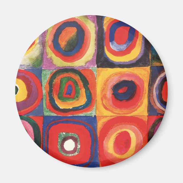 Kandinsky Farbstudie Quadrate Squares Circles Art  Magnet (Front)