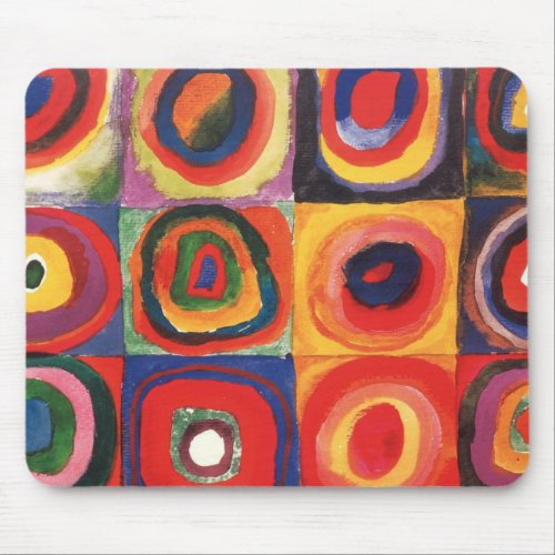 Kandinsky Farbstudie Quadrate Squares Circles Art Mouse Pad
