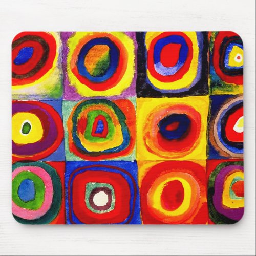 Kandinsky Farbstudie Quadrate Squares Circles Art Mouse Pad
