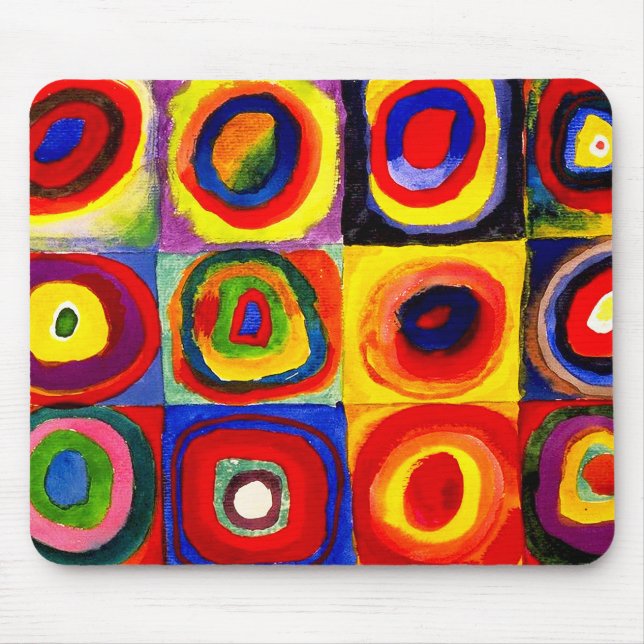 Kandinsky Farbstudie Quadrate Squares Circles Art  Mouse Pad (Front)
