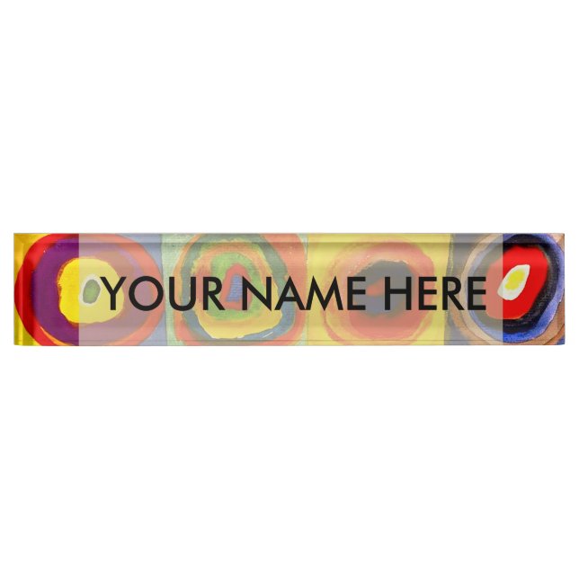 Kandinsky Farbstudie Quadrate Squares Circles Art  Nameplate (Front)