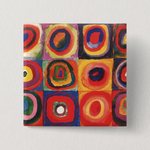 Kandinsky Farbstudie Quadrate Squares Circles Art Pinback Button