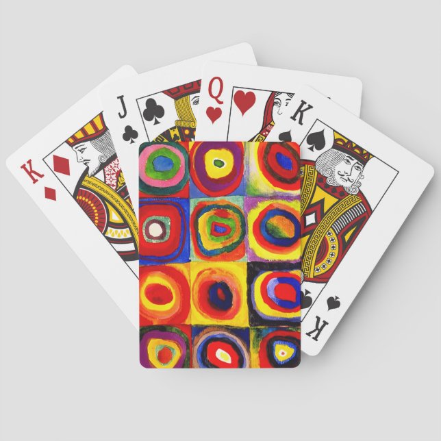 Kandinsky Farbstudie Quadrate Squares Circles Art  Poker Cards (Back)