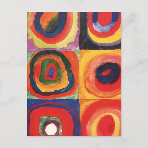 Kandinsky Farbstudie Quadrate Squares Circles Art Postcard